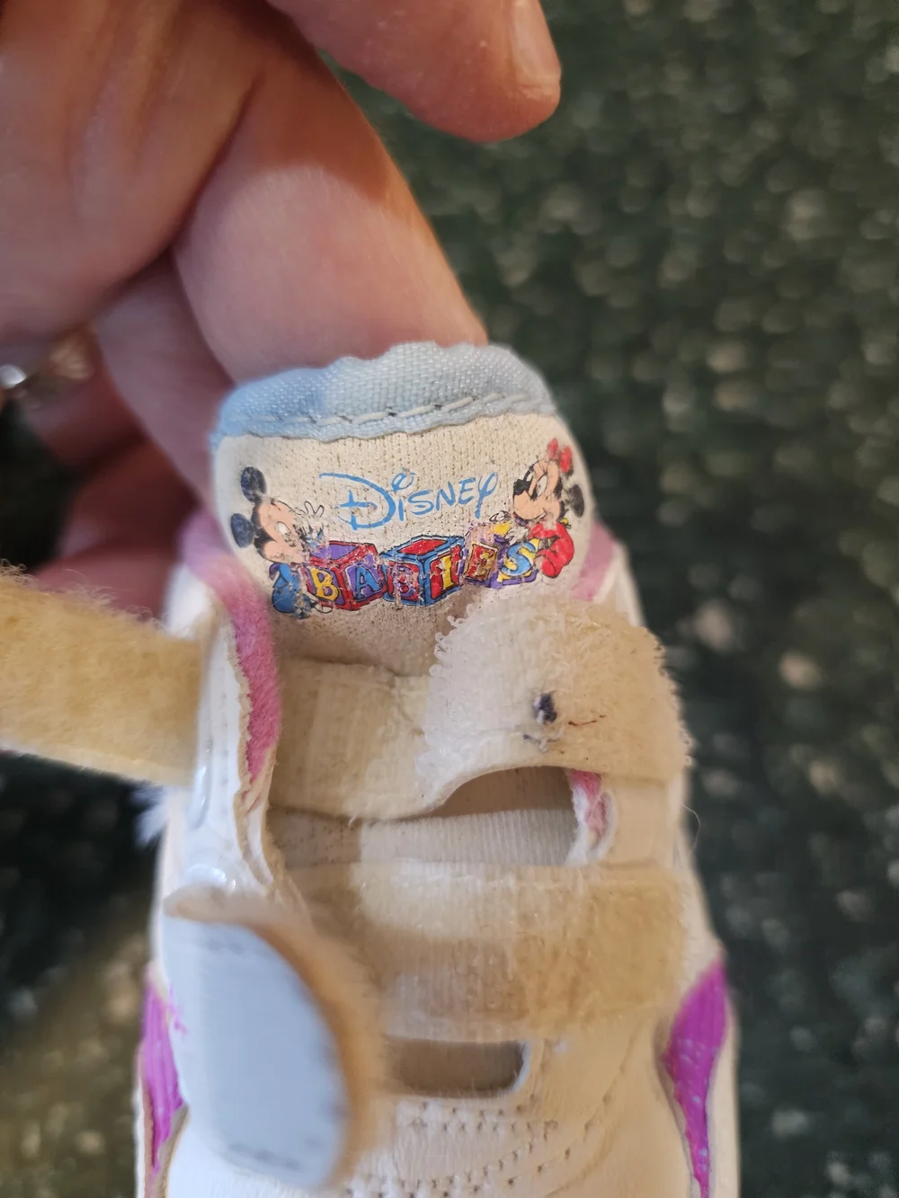 Disney Baby White and Pink Minnie Strap Sneakers